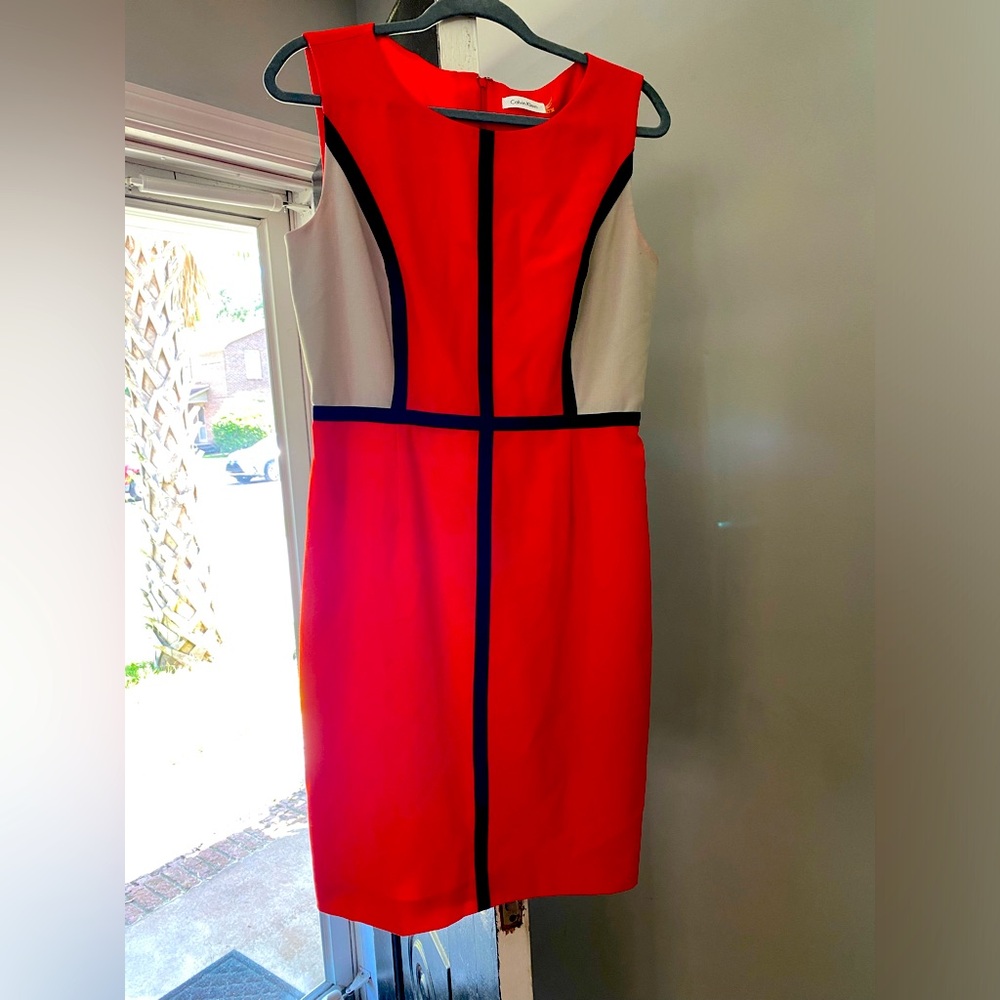 Calvin Klein, knee length, pencil dress, vintage.